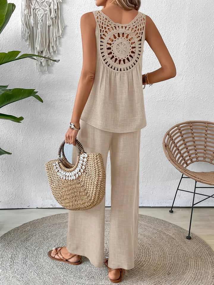 QUITA - Duo chic débardeur et pantalon pour toute la journée