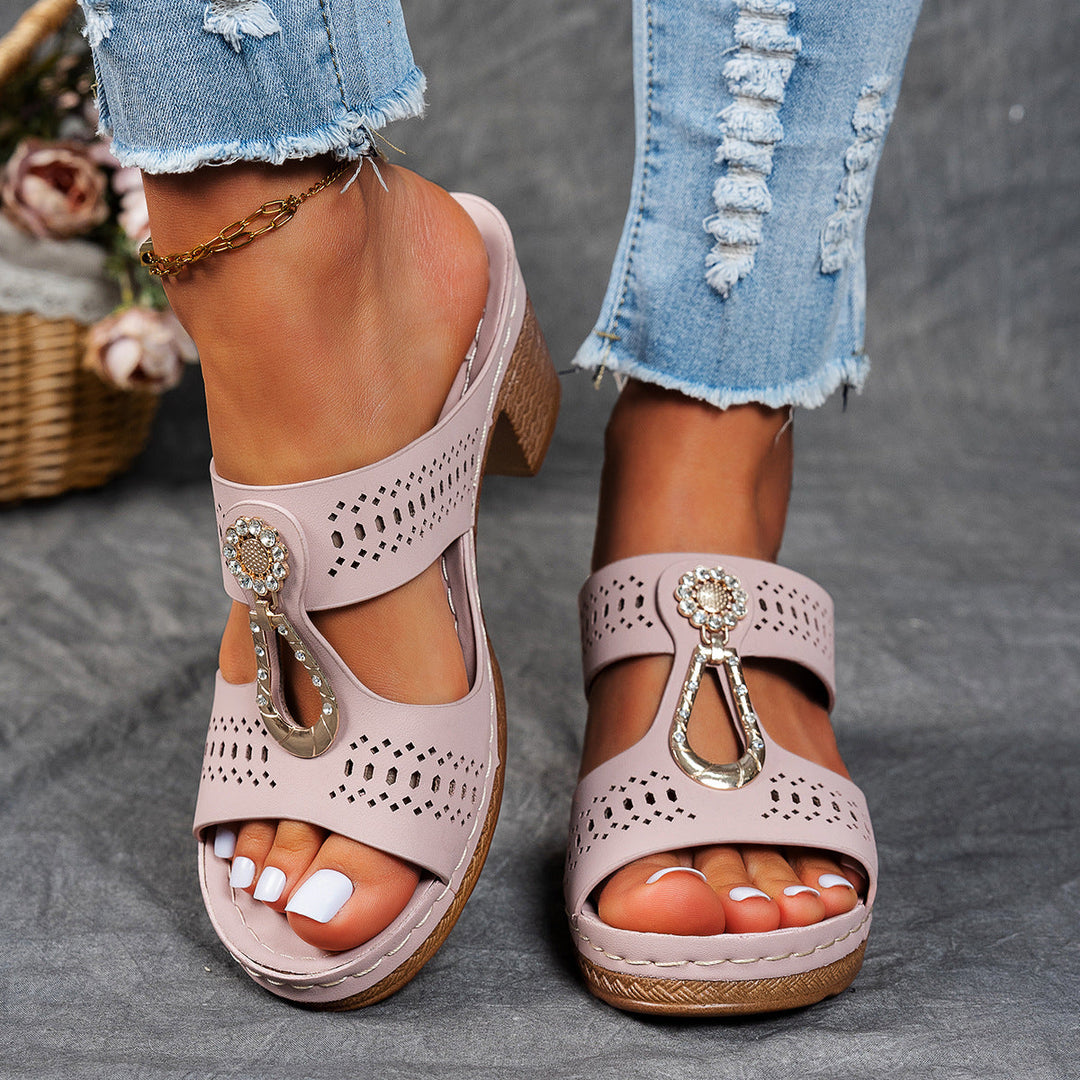 JANESSA - ZIRCON-TRIMMED ORTHOPEDIC COMFORT SANDAL