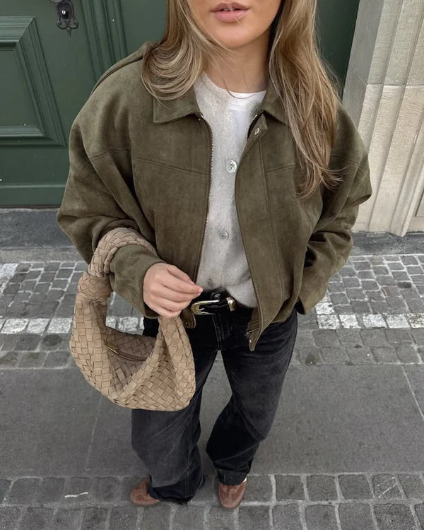 ADA - Blouson aviateur en suédine