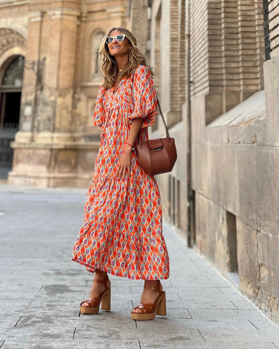 PATSI - PUFFED SHOULDER DRESS