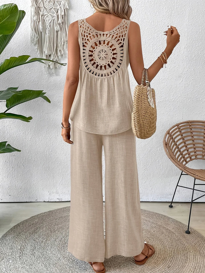QUITA - Duo chic débardeur et pantalon pour toute la journée