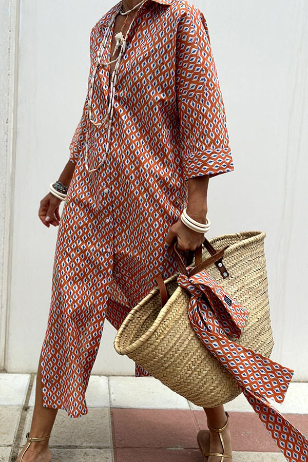 AZENITH - STRIPED CASUAL LACE-UP DRESS