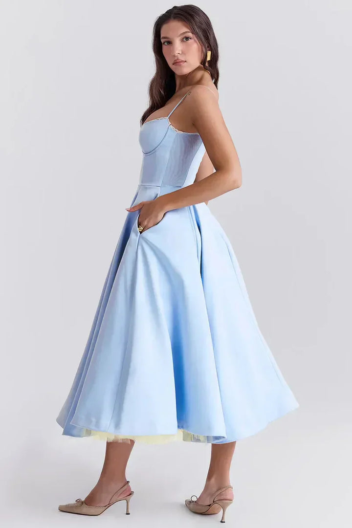 Cordelia | Robe élégante avec empiècement en tulle